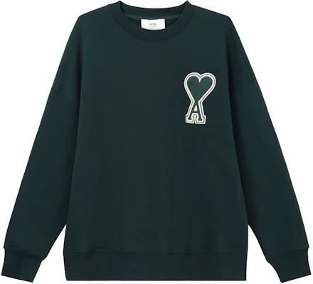 AMI Paris FW22绿色心形标志圆领卫衣 男女同款。 E22SPEUSW011.747311 Order AMI Paris FW22绿色心形标志圆领卫衣 男女同款。 E22SPEUSW011.747311