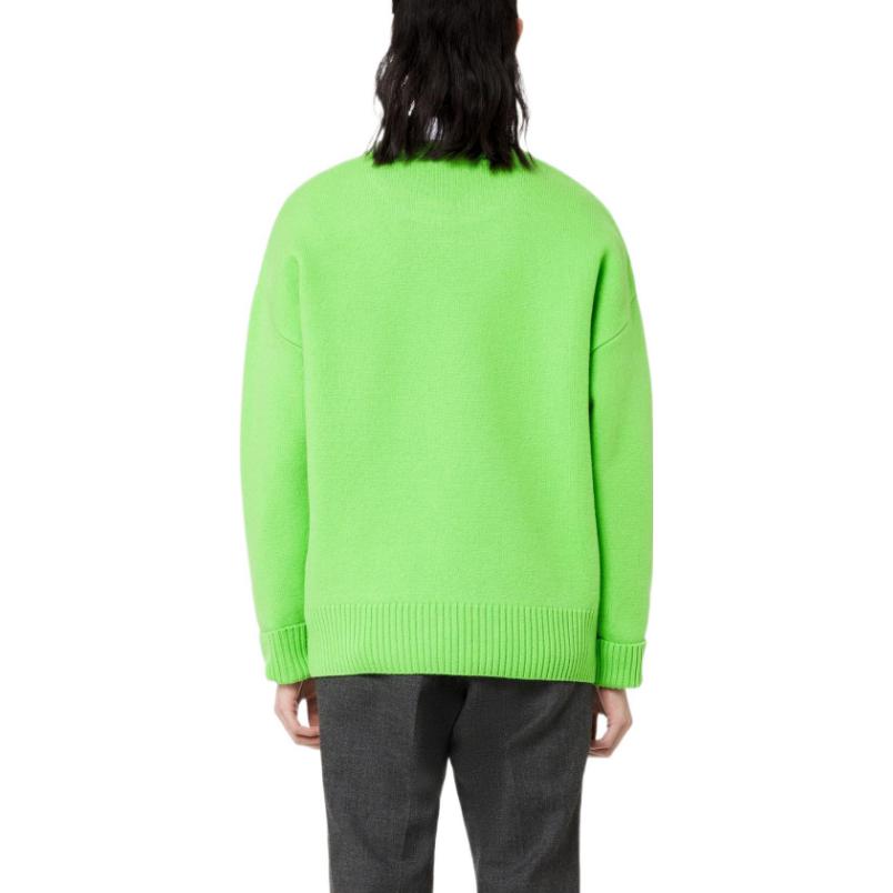 AMI Paris FW22 Green Wool Logo Sweater Unisex Crewneck Heart Design UKS002018-324 圖 4