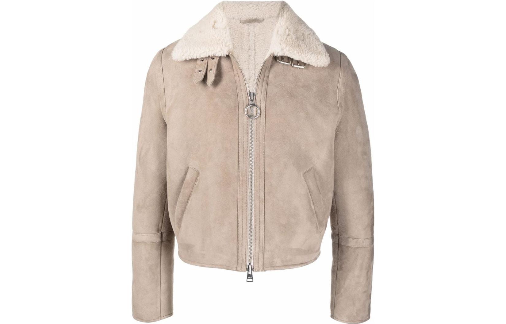 AMI PARIS FW22 Grey Solid Zipper Long-Sleeve Jacket HJK046542-250