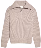 AMI PARIS FW22 Half-Zip Pullover Sweater Oatmeal Unisex Long Sleeve HKS600027-250 AMI PARIS FW22 Half-Zip Pullover Sweater Oatmeal Unisex Long Sleeve HKS600027-250
