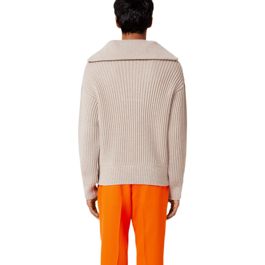 AMI PARIS FW22 Half-Zip Pullover Sweater Oatmeal Unisex Long Sleeve HKS600027-250 圖 4