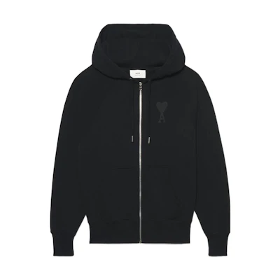 AMI PARIS FW22 Heart Logo Embroidered Cotton Hoodie Unisex Casual Oversized Fit. USW402-747001