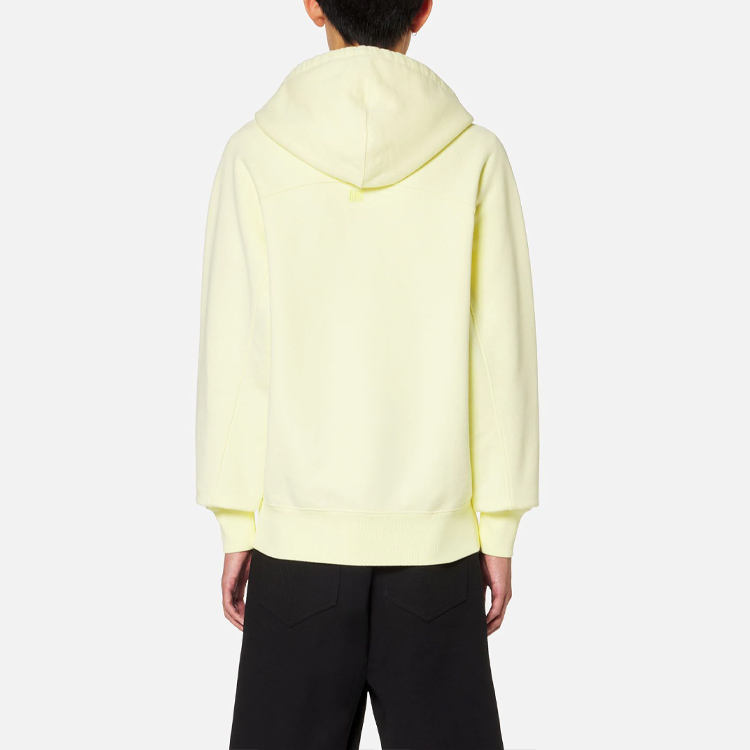 AMI PARIS FW22 Heart Logo Embroidered Cotton Hoodie Unisex Yellow Casual Fit USW402-747703 圖 5