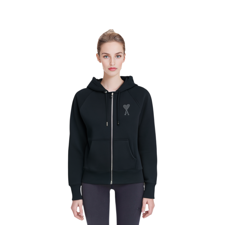 AMI PARIS FW22 Heart Logo Embroidered Cotton Hoodie Unisex Casual Oversized Fit. USW402-747001 圖 6