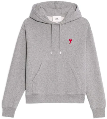 AMI Paris FW22 Heart Logo Hoodie Unisex in Ash Gray. BFUSW200730-055 Order AMI Paris FW22 Heart Logo Hoodie Unisex in Ash Gray. BFUSW200730-055