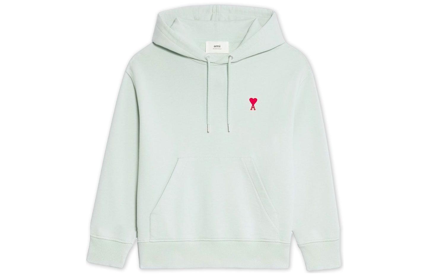 AMI PARIS FW22 Heart Logo Mint Green Hoodie男女同款情侣款 USW200730-302
