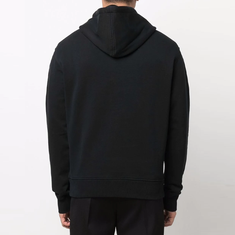 Shop AMI Paris 2022秋冬心形Logo印花黑色連帽衫 男女適穿 BFUSW200730-001