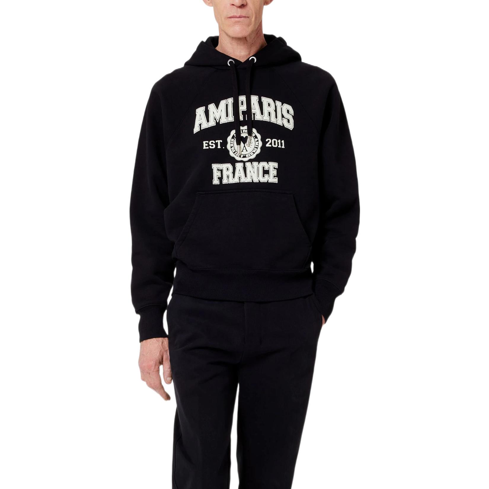 AMI PARIS FW22 Heart Logo Print Hoodie Unisex Black USW210-747001 圖 3