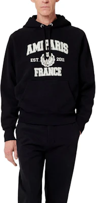 AMI PARIS FW22 Heart Logo Print Hoodie Unisex Black USW210-747001 Lookbook AMI PARIS FW22 Heart Logo Print Hoodie Unisex Black USW210-747001