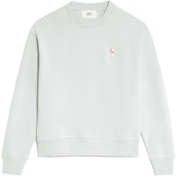 AMI Paris FW22 Heart Logo Pullover Sweatshirt Unisex Light Green USW001730-302 AMI Paris FW22 Heart Logo Pullover Sweatshirt Unisex Light Green USW001730-302