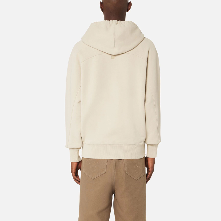 AMI Paris FW22 Logo Embroidered Heart Cotton Hoodie Beige Unisex Casual Fit USW402747-250 圖 5