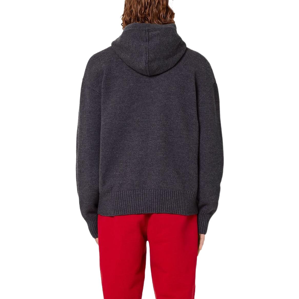 AMI Paris FW22 Logo Heart Contrast Hoodie Unisex Deep Gray UKS802018-067 圖 5