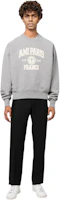 Lookbook AMI PARIS FW22 Logo Print Crewneck Pullover Sweatshirt Unisex Grey USW010747055