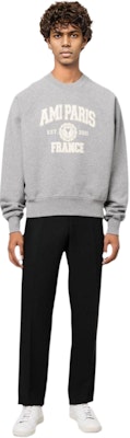 Sudadera Unisex Gris AMI PARIS FW22 con Logo Frontal. USW010747055 Lookbook Sudadera Unisex Gris AMI PARIS FW22 con Logo Frontal. USW010747055