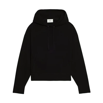 AMI PARIS FW22 Minimalist Black Hoodie for Men HSW21575-001