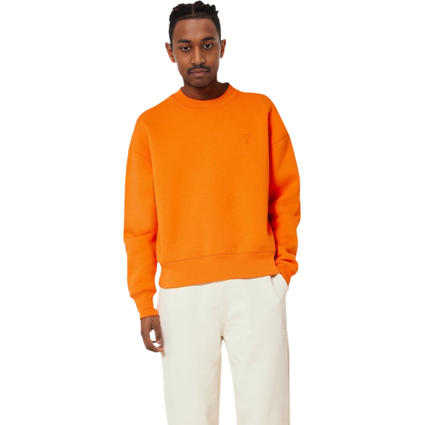 AMI PARIS FW22 Orange Logo Embroidered Crewneck Sweatshirt  Fall Edition USW012740-800 圖 3