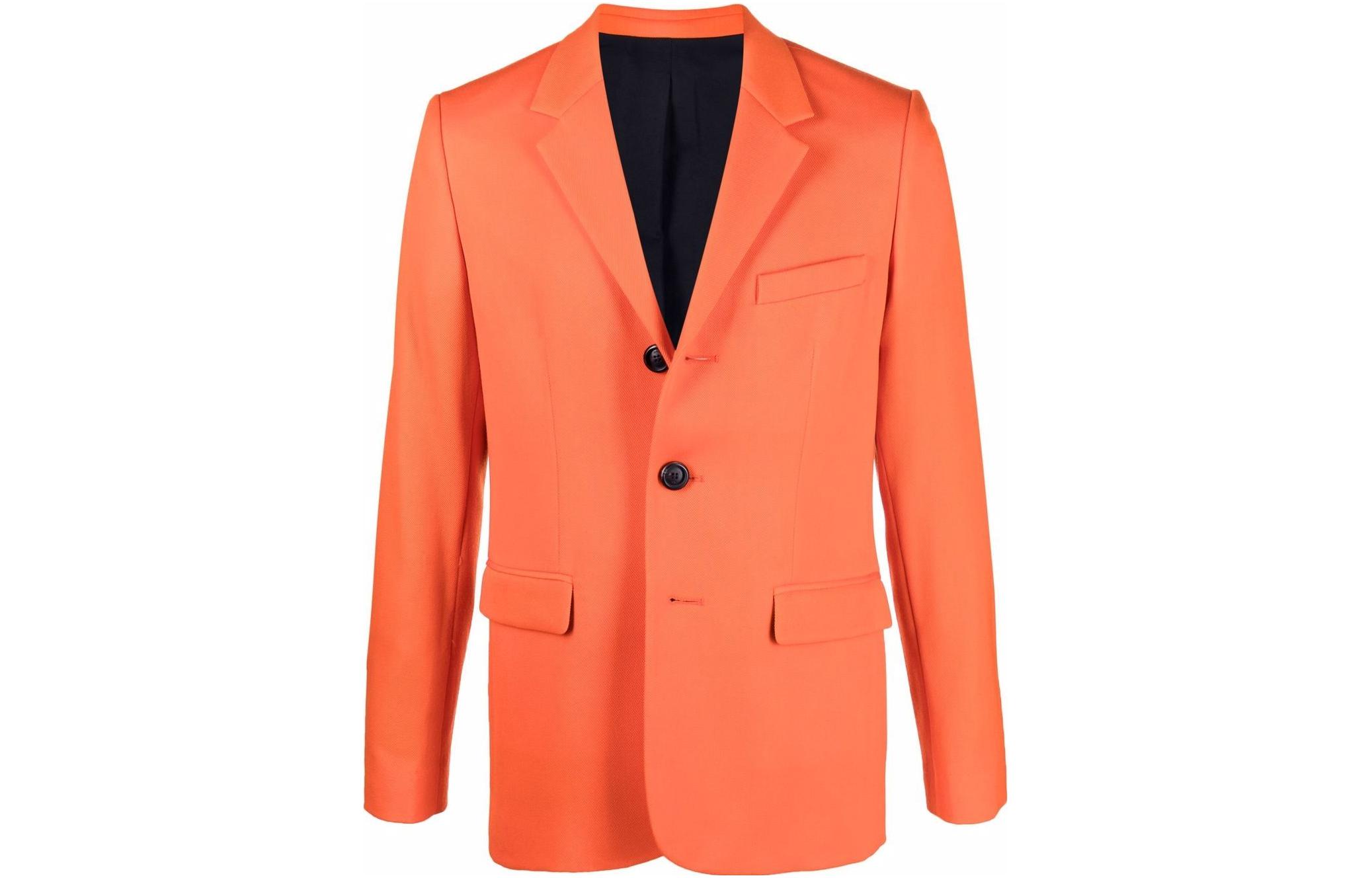 AMI PARIS FW22 Orange Single-Breasted Blazer Jacket Unisex UBV600287800