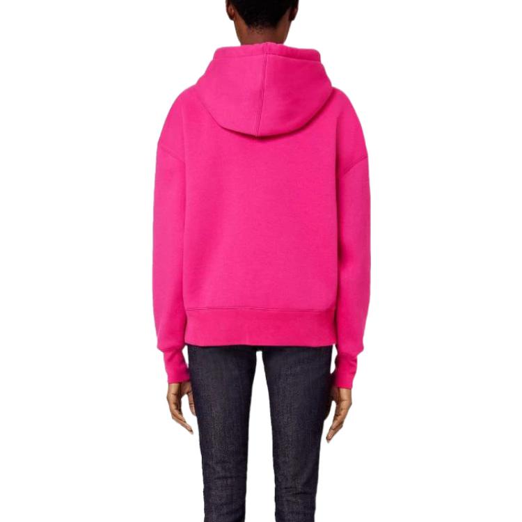 AMI Paris FW22 Pink Heart Logo Hoodie Unisex Relaxed Fit Pullover Autumn Wear. USW212740-618 圖 5