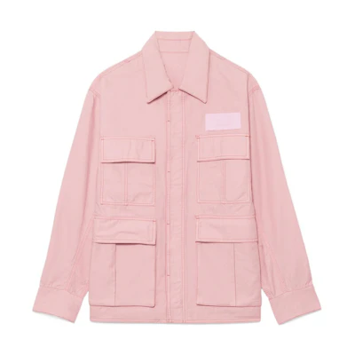AMI PARIS FW22 Pink Oversized Multi-Pocket Button-Up Jacket - Fall Wear HJK201220-655