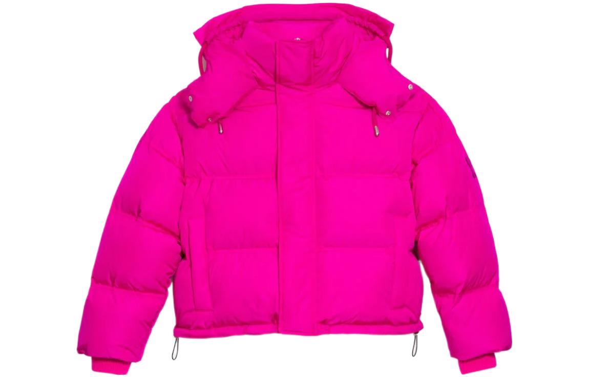 AMI PARIS FW22 Pink Solid Color Hoodie Cropped Jacket Unisex Long Sleeve UJK401276-618 圖 2