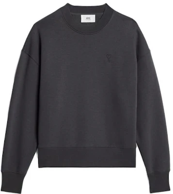 AMI Paris FW22 純色刺繡Logo男士白色/灰色圓領衛衣 USW012740-081 Buy AMI Paris FW22 純色刺繡Logo男士白色/灰色圓領衛衣 USW012740-081