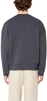 AMI Paris FW22 純色刺繡Logo男士白色/灰色圓領衛衣 USW012740-081 Details for AMI Paris FW22 純色刺繡Logo男士白色/灰色圓領衛衣 USW012740-081