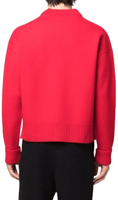 AMI Paris FW22 紅心標誌羊毛寬鬆版V領開襟衫男女針織衫 UKC002-018605 Purchase AMI Paris FW22 紅心標誌羊毛寬鬆版V領開襟衫男女針織衫 UKC002-018605