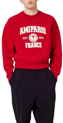 AMI PARIS FW22 紅色字母Logo印花情侶款圓領衛衣 USW010747-600 Shop AMI PARIS FW22 紅色字母Logo印花情侶款圓領衛衣 USW010747-600