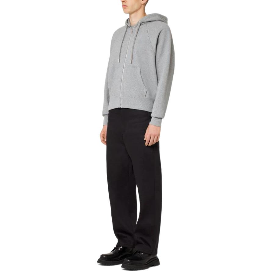 AMI Paris FW22 Solid Color Hoodie Zip Jacket  Grey USW402-747055 圖 5