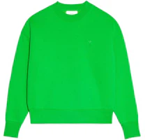 AMI PARIS FW22 Solid Color Pullover Crewneck Sweatshirt Green USW012740-300 AMI PARIS FW22 Solid Color Pullover Crewneck Sweatshirt Green USW012740-300