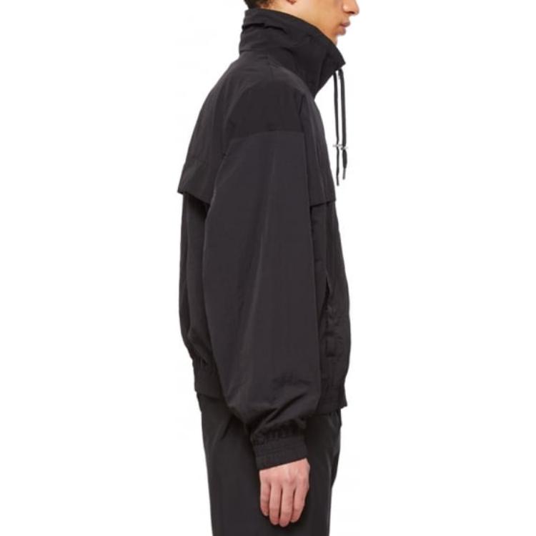 AMI PARIS FW22 Solid Color Zip-Up Drawstring Jacket Black Mens H22UJK045276-001 圖 7