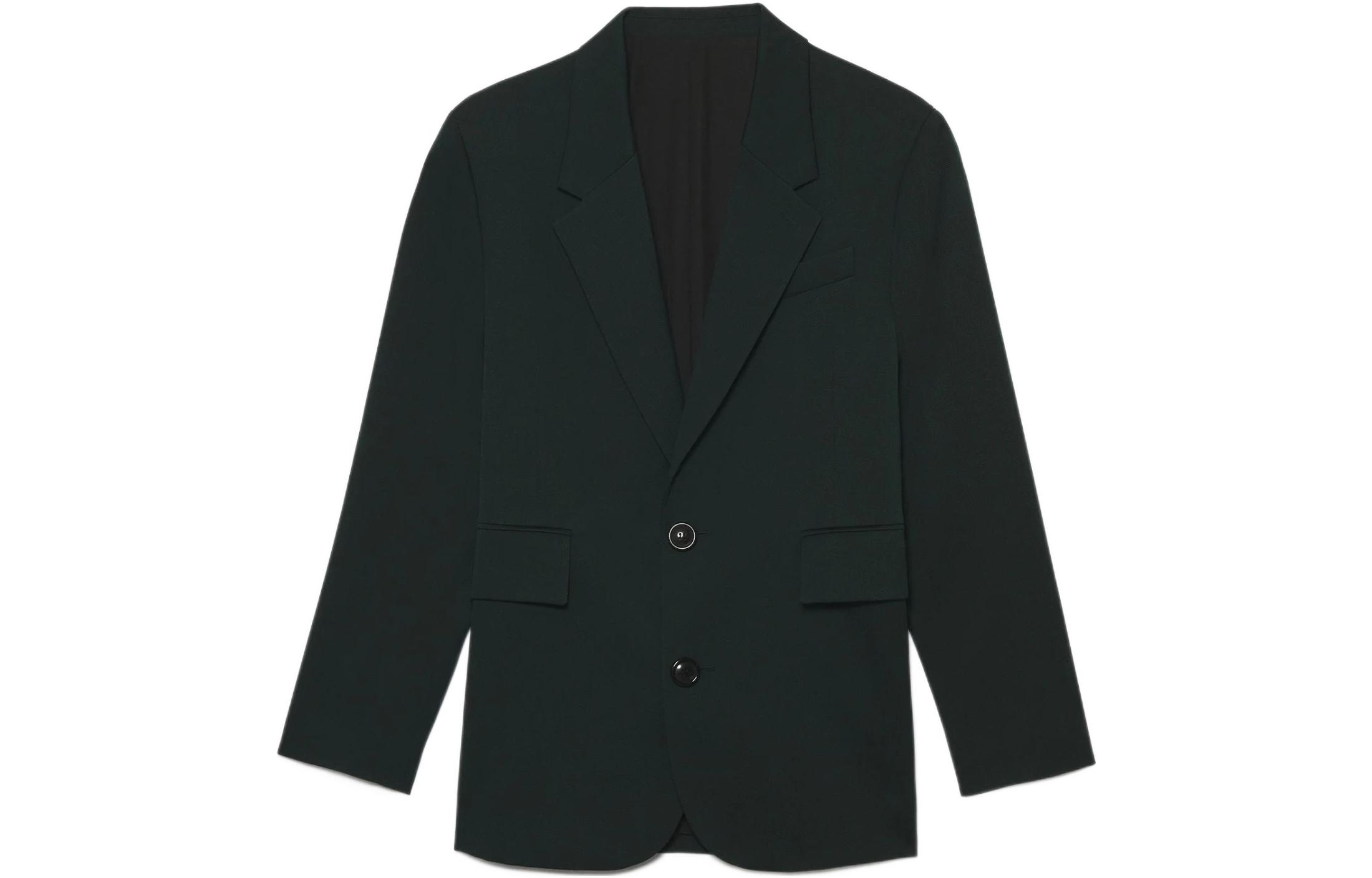 AMI PARIS FW22 Solid Green Oversized Single-Breasted Jacket Autumn Wear HBV300244-311