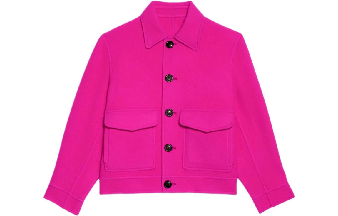 AMI PARIS FW22 Solid Single-Breasted Jacket Rose Pink HJK212252-618