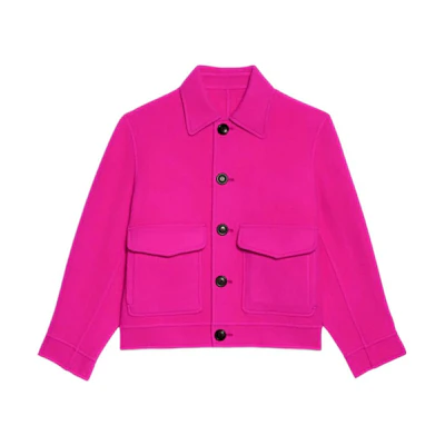 AMI PARIS FW22 Solid Single-Breasted Jacket Rose Pink HJK212252-618