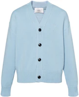 AMI Paris FW22 Solid Single-Breasted Long Sleeve Sweater Blue UKC008016-464 AMI Paris FW22 Solid Single-Breasted Long Sleeve Sweater Blue UKC008016-464