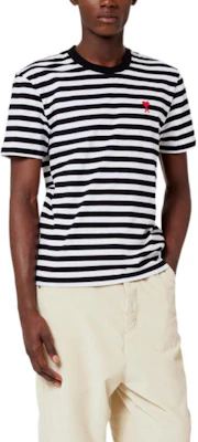 AMI Paris FW22 Kemeja-T Kapas Uniseks Berjalur Hati Multicolor UTS013074-004 Shop AMI Paris FW22 Kemeja-T Kapas Uniseks Berjalur Hati Multicolor UTS013074-004