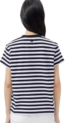 AMI Paris FW22 Kemeja-T Kapas Uniseks Berjalur Hati Multicolor UTS013074-004 1