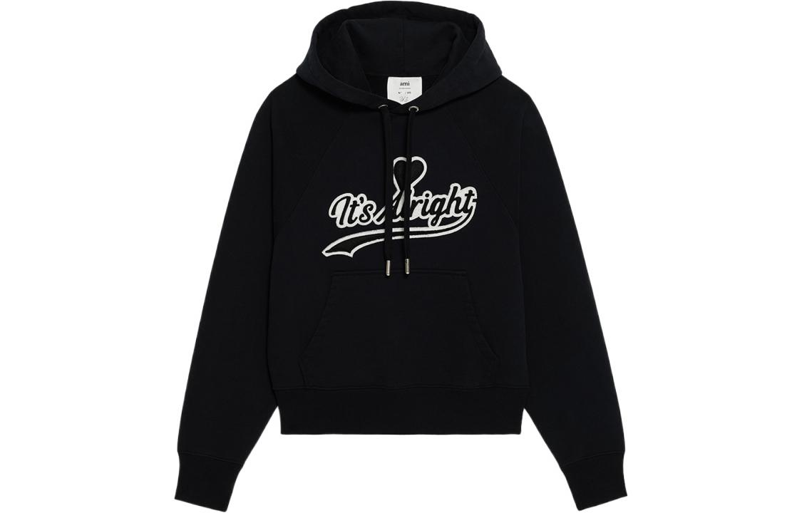 AMI PARIS FW22 TALU × AMI Unisex Oversized Hoodie Black Autumn Collection USW294747-001