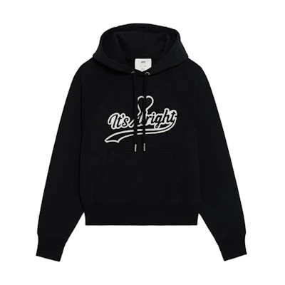 AMI PARIS FW22 TALU × AMI Unisex Oversized Hoodie Black Autumn Collection USW294747-001