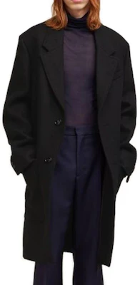 AMI Paris FW23 Mantel Hitam Wool Single-Breasted Lelaki HCO005WV0020001 Lookbook AMI Paris FW23 Mantel Hitam Wool Single-Breasted Lelaki HCO005WV0020001