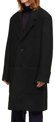 AMI Paris FW23 Mantel Hitam Wool Single-Breasted Lelaki HCO005WV0020001 Purchase AMI Paris FW23 Mantel Hitam Wool Single-Breasted Lelaki HCO005WV0020001