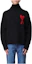 Buy AMI PARIS FW23 Klasik Logo Hati Hitam Turtleneck Sweater Lelaki. BFUKS406018-009