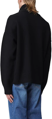 AMI PARIS FW23 Klasik Logo Hati Hitam Turtleneck Sweater Lelaki. BFUKS406018-009 Shop AMI PARIS FW23 Klasik Logo Hati Hitam Turtleneck Sweater Lelaki. BFUKS406018-009