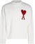 Order AMI Paris FW23 Classic Heart Wool Embroidered Sweater Unisex Off-White Red Heart. BFUKS006018-154