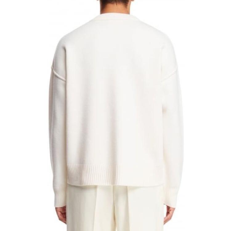 AMI Paris FW23 Classic Heart Wool Embroidered Sweater Unisex Off-White Red Heart. BFUKS006018-154 圖 6