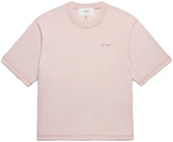 AMI Paris FW23 Embroidered Logo Crewneck T-Shirt Unisex Nude Pink UTS016JE0051679 AMI Paris FW23 Embroidered Logo Crewneck T-Shirt Unisex Nude Pink UTS016JE0051679