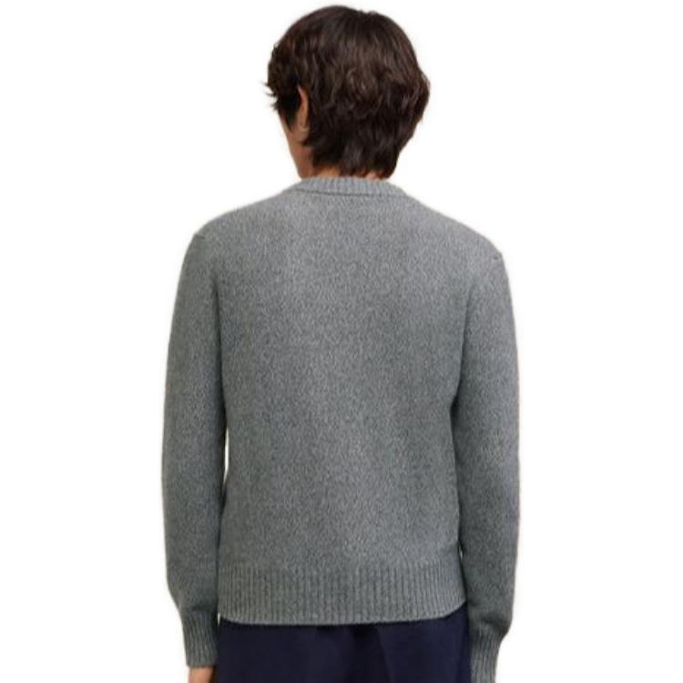 AMI Paris FW23 Grey Heart Logo Wool-Cashmere Pullover Sweater Unisex HKS127.005055 圖 5