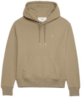 AMI Paris FW23 Heart Embroidery Hoodie Unisex Gray Beige Pullover Sweatshirt USW203730-281 AMI Paris FW23 Heart Embroidery Hoodie Unisex Gray Beige Pullover Sweatshirt USW203730-281