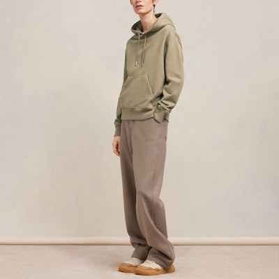 AMI Paris FW23 愛心刺繡連帽衫 中性 灰米色套頭衛衣 USW203730-281 Purchase AMI Paris FW23 愛心刺繡連帽衫 中性 灰米色套頭衛衣 USW203730-281