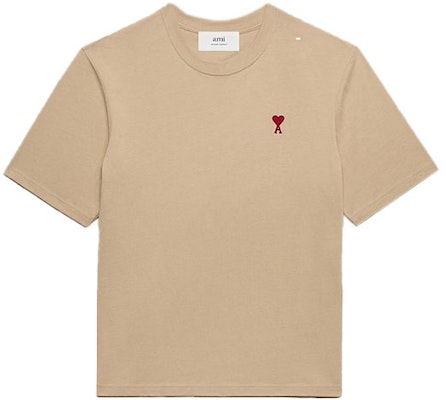 AMI Paris FW23 Baju T-Shirt Oversized Beige Logo Hati Sulam Unisex. UTS005726265 Buy AMI Paris FW23 Baju T-Shirt Oversized Beige Logo Hati Sulam Unisex. UTS005726265